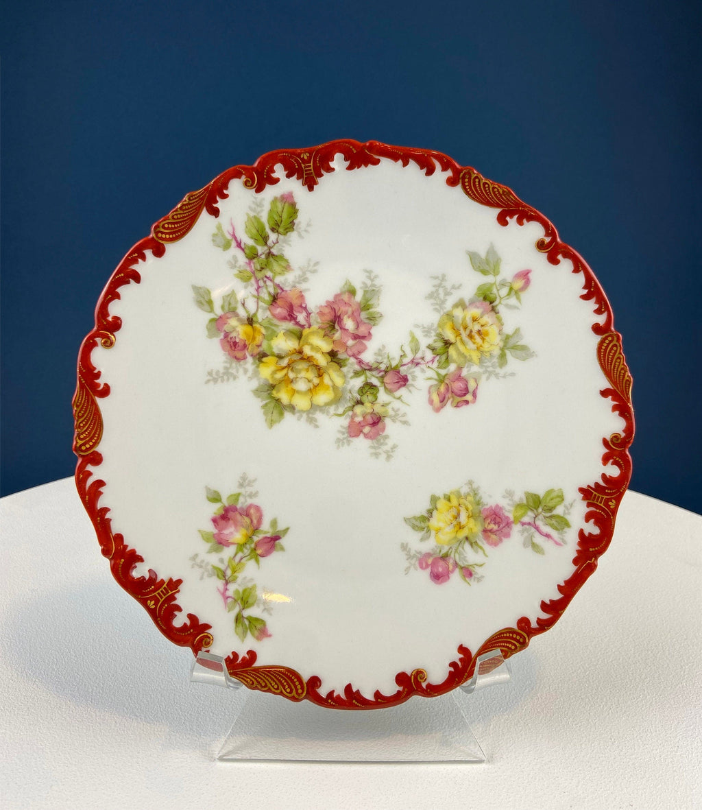 Haviland Limoges Oval Platter – Wild Roses & Scalloped Edge