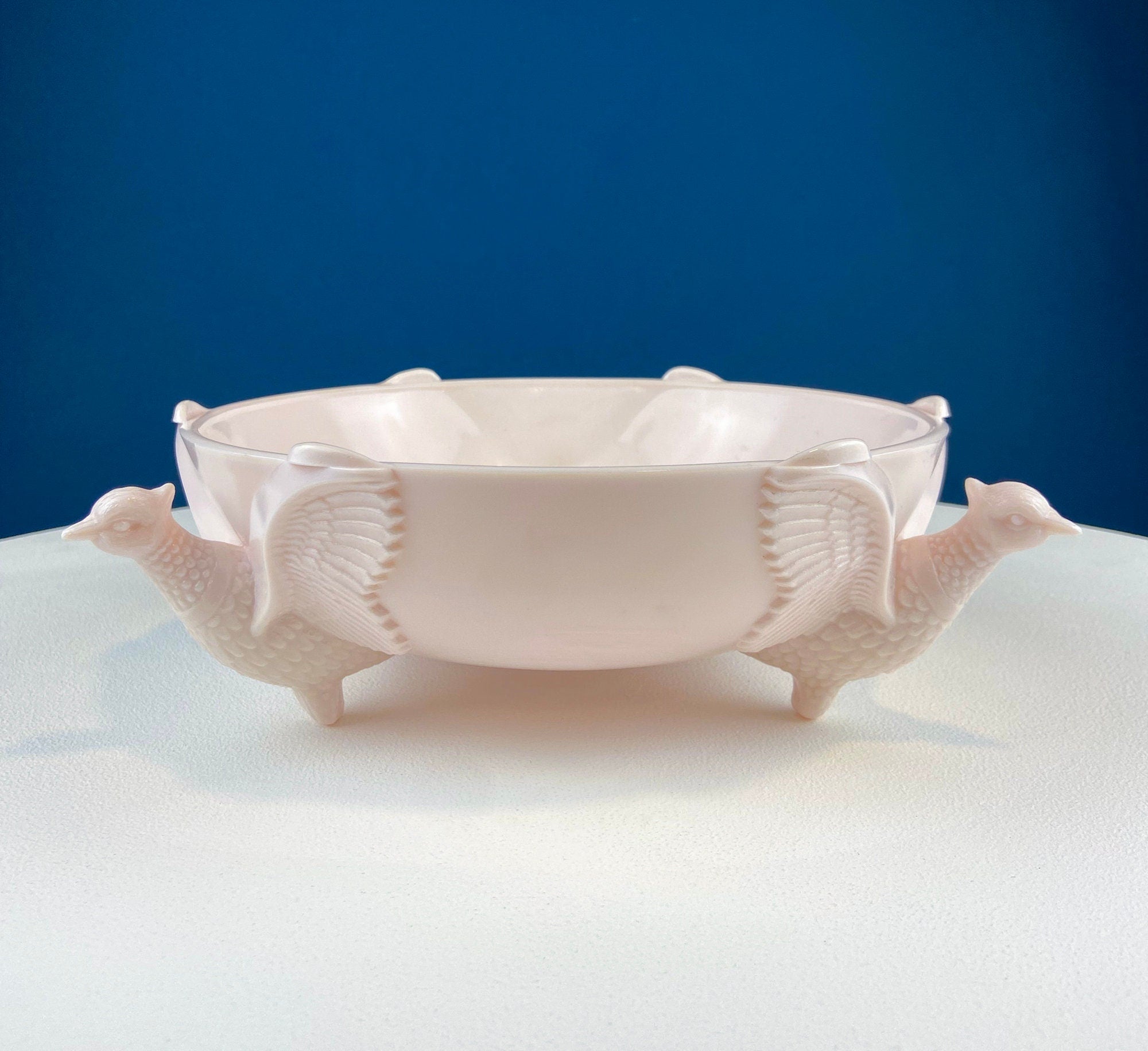 Westmoreland Milk Glass Eagle with Babies. Large White Bird On Nest Bowl. Cookie Jar with Lid. Storage Dish for Trinkets or Bath Accessories