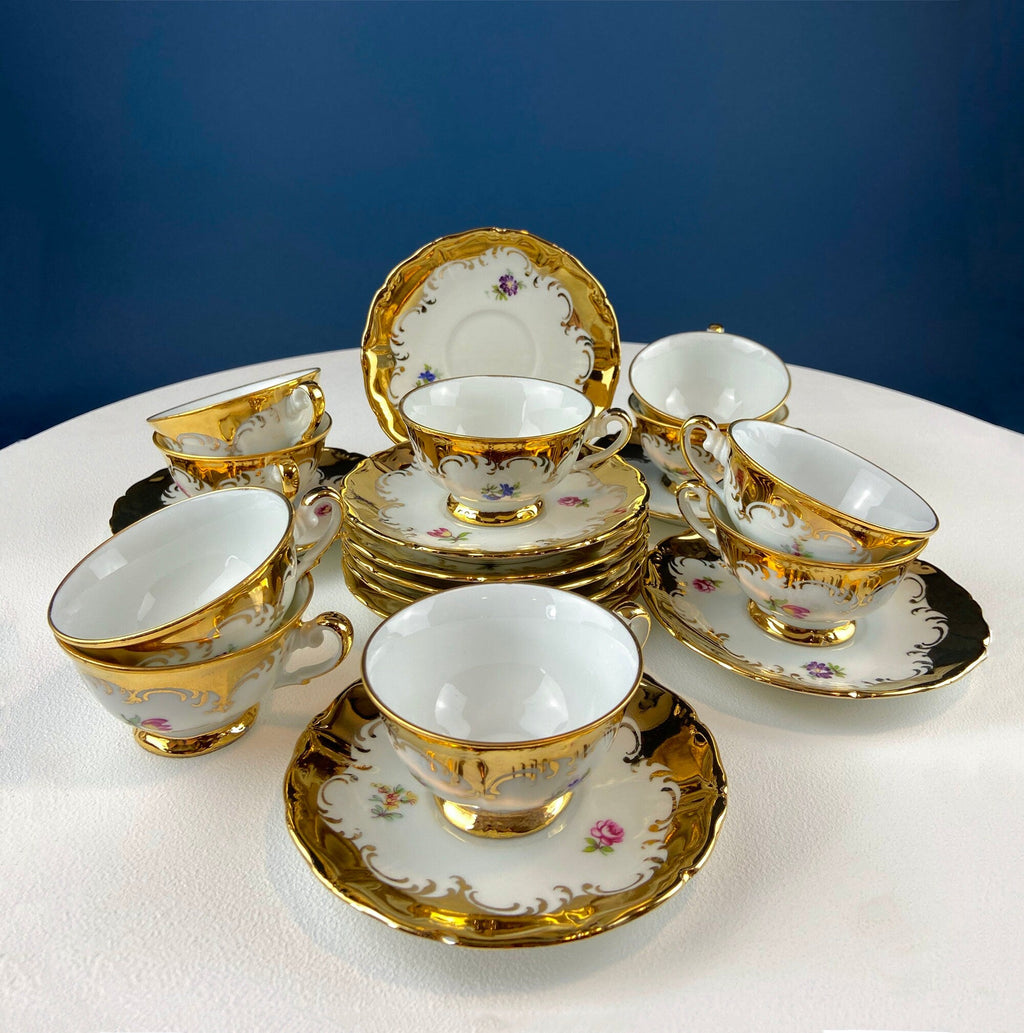 Prussian Gold Demitasse Tea & Coffee Set – Service for Two, 13 Pieces