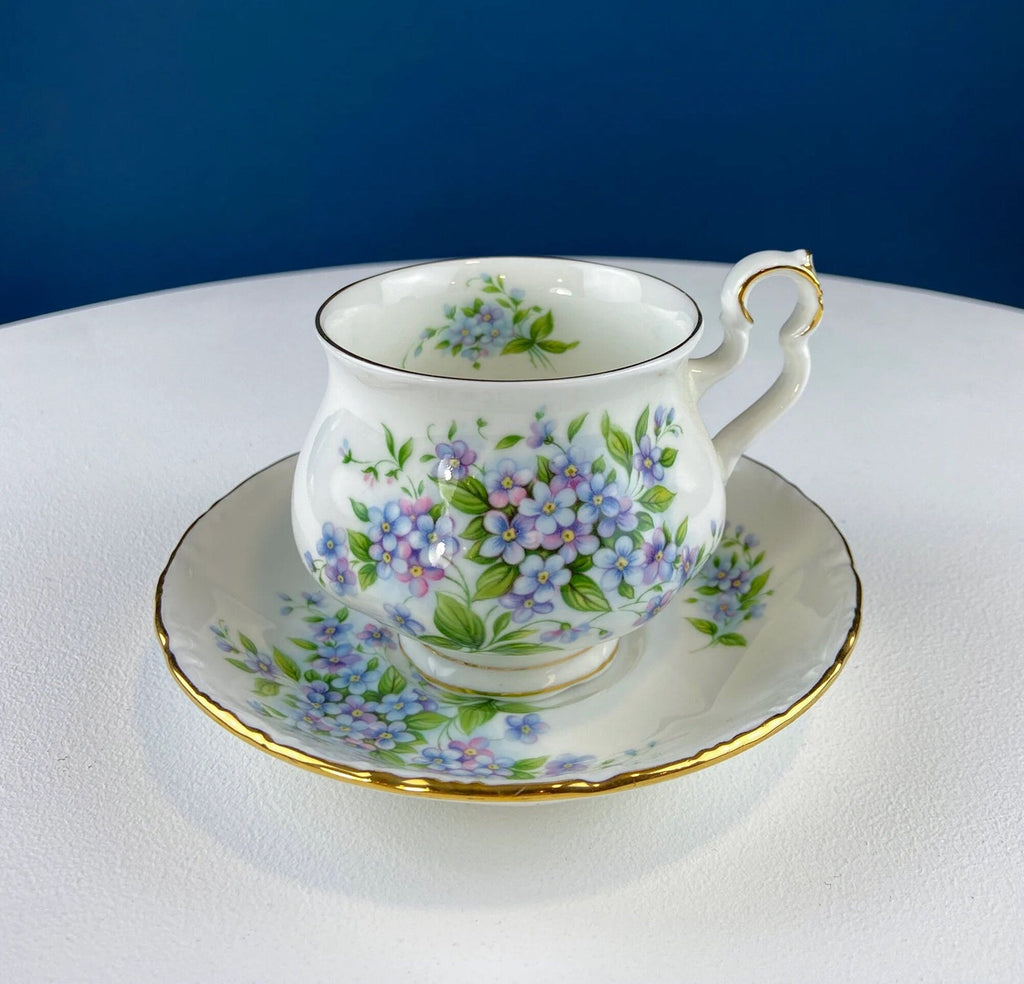 Antique Nippon Hand-Painted Tea Trio – Forget-Me-Not Motif