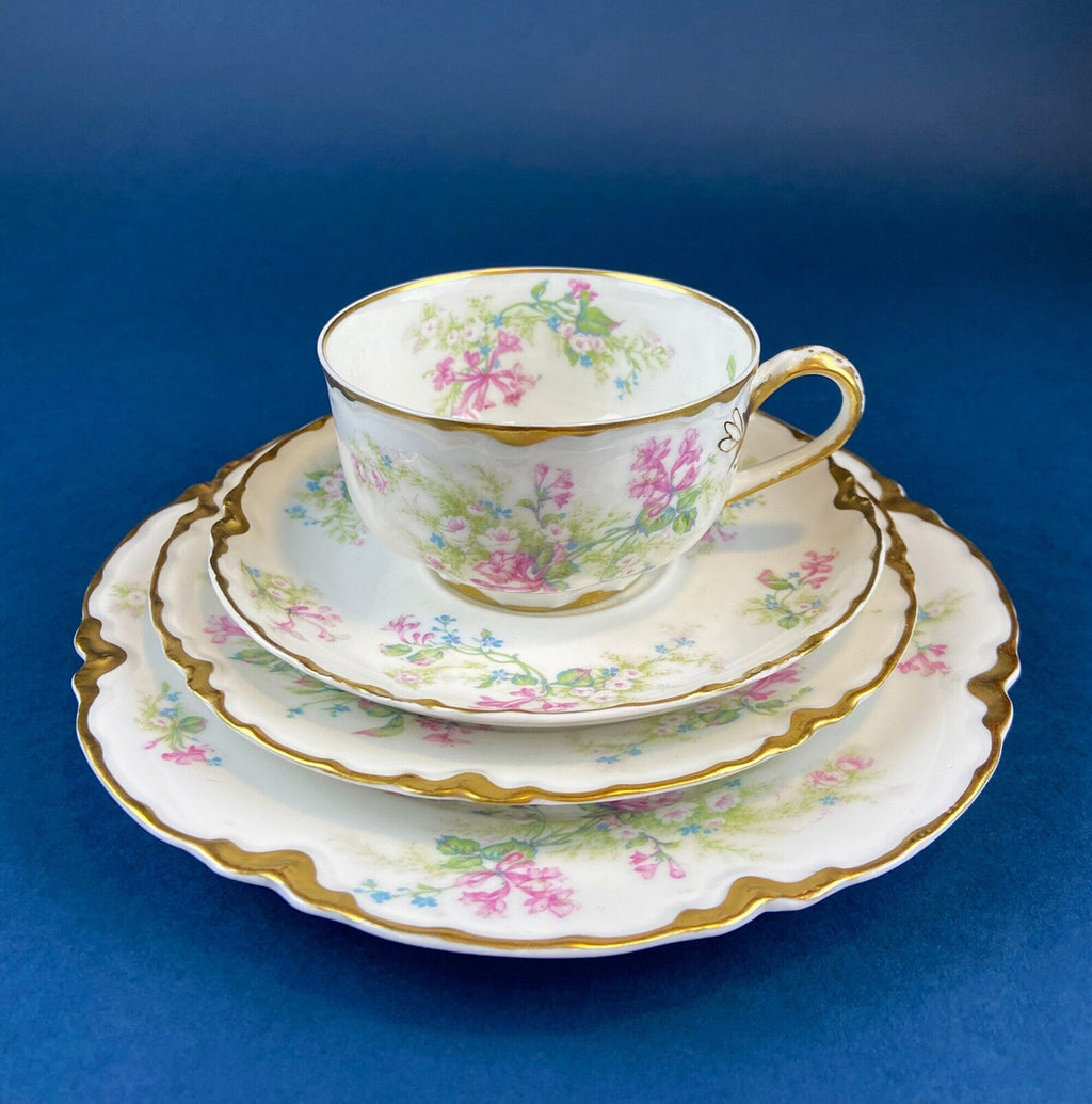 Antique Nippon Hand-Painted Tea Trio – Forget-Me-Not Motif
