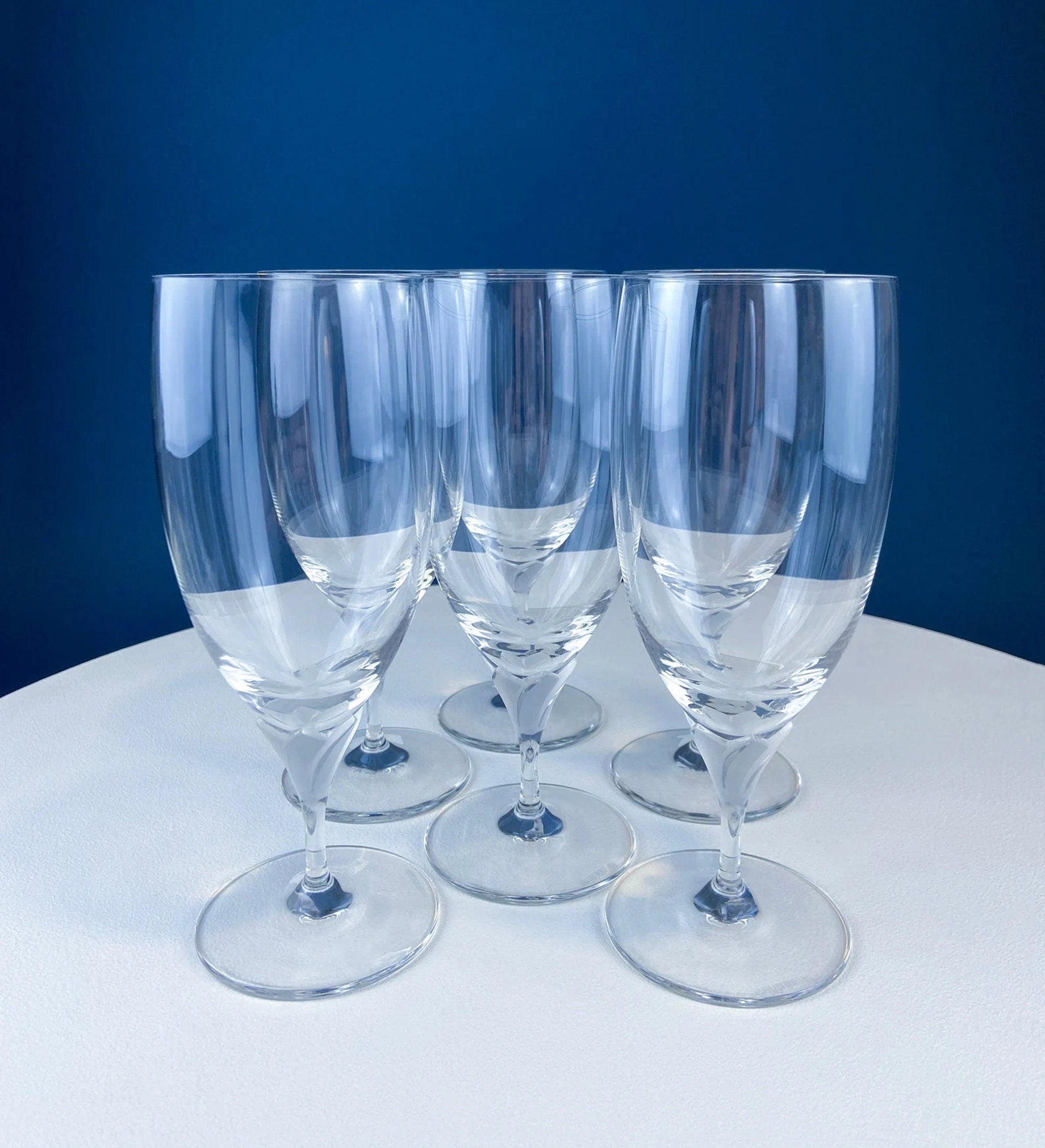 Mikasa Enchantress Crystal Water Goblets – Frosted Berry & Leaf Stem, Set of 10