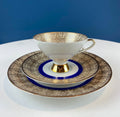 Antique Z & Co. Tirschenreuther Bavarian Tea Trio – Gold & Blue Floral