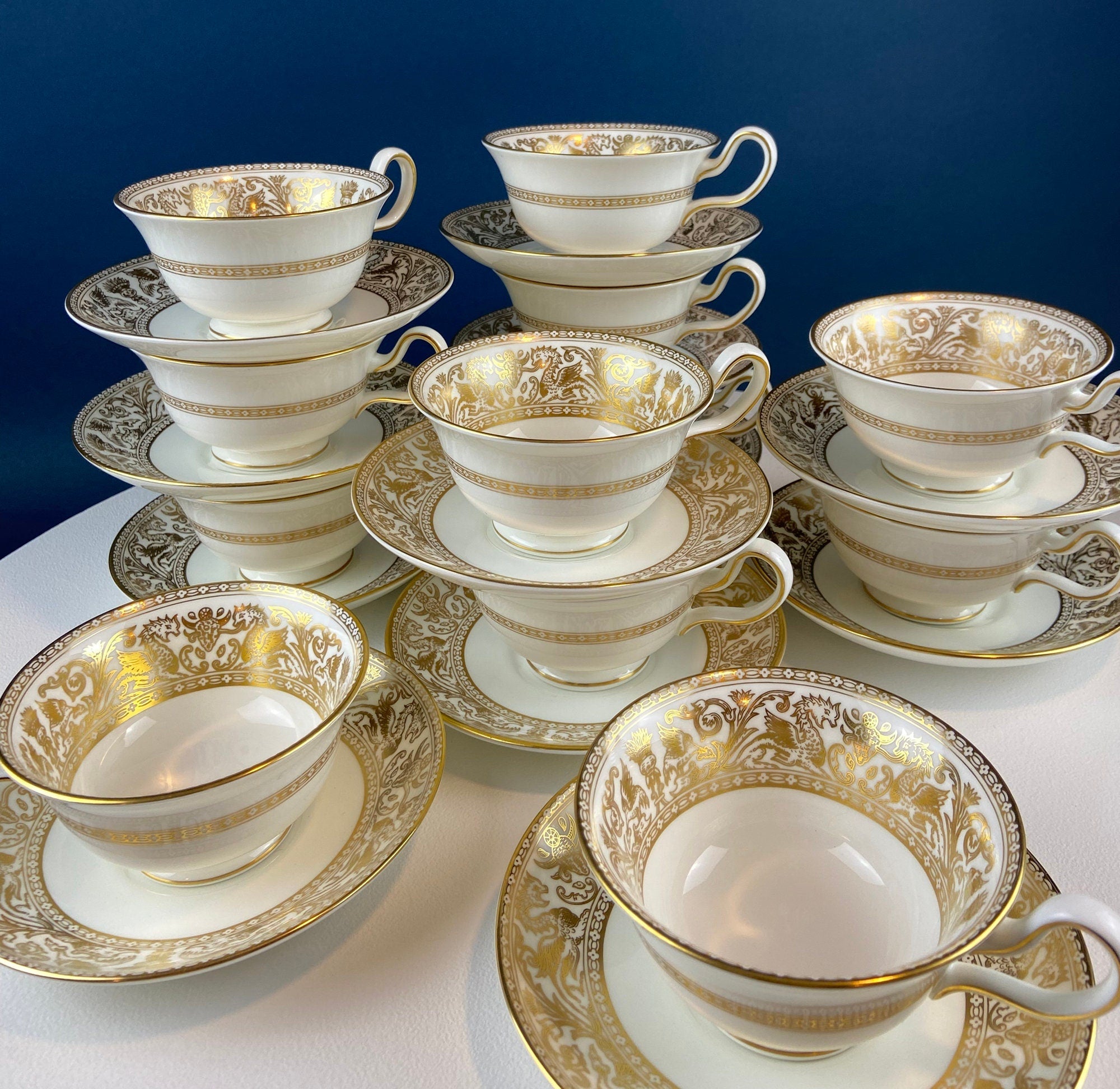 Wedgwood Florentine Gold Dragon Tea Cup & Saucer