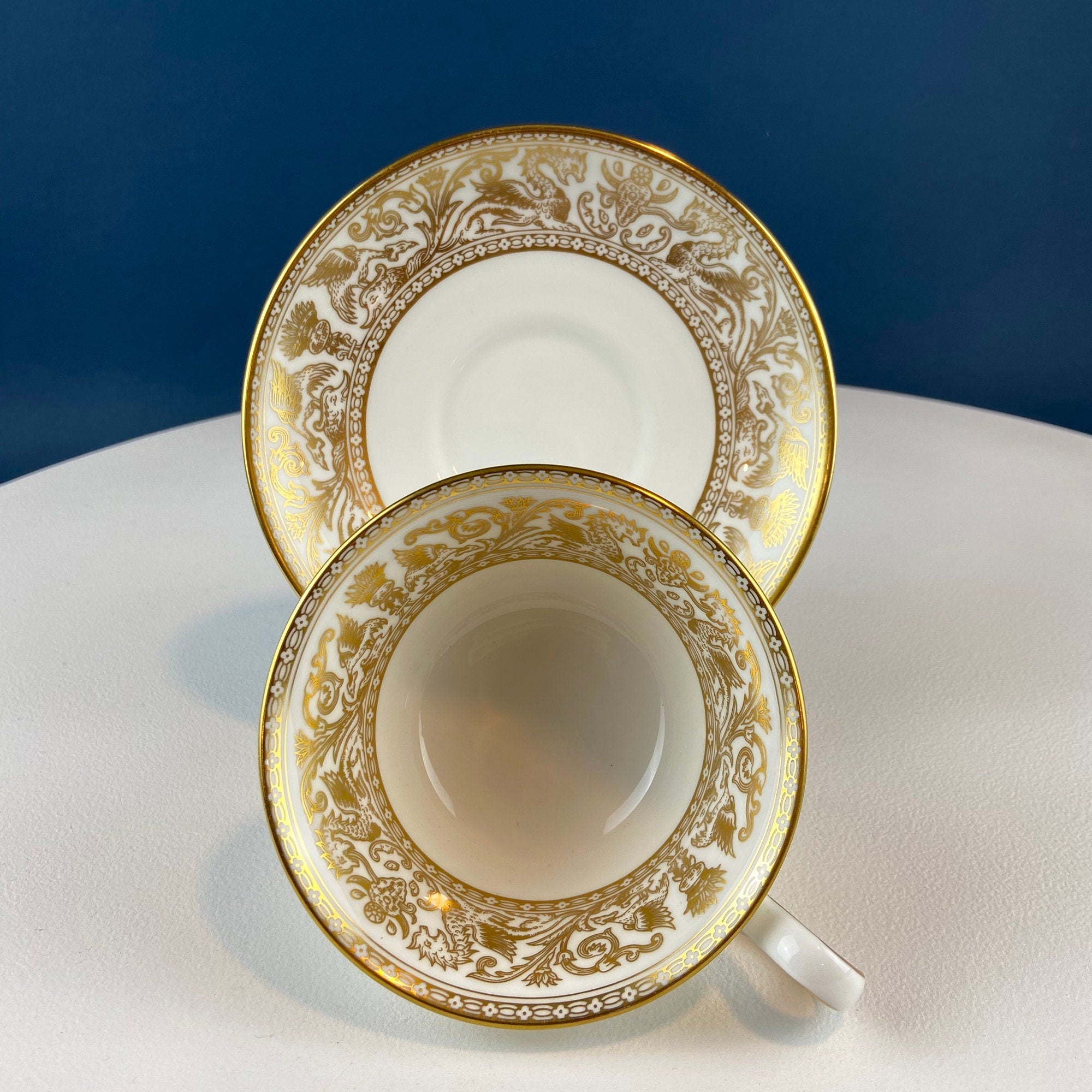 Wedgwood Florentine Gold Dragon Tea Cup & Saucer