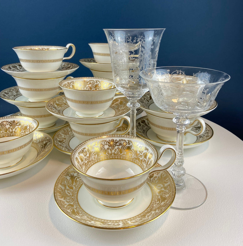 Wedgwood Florentine Gold Dragon Tea Cup & Saucer