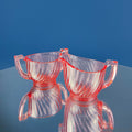 Peach Pink Depression Glass Sugar & Creamer – Art Deco Fluted Design