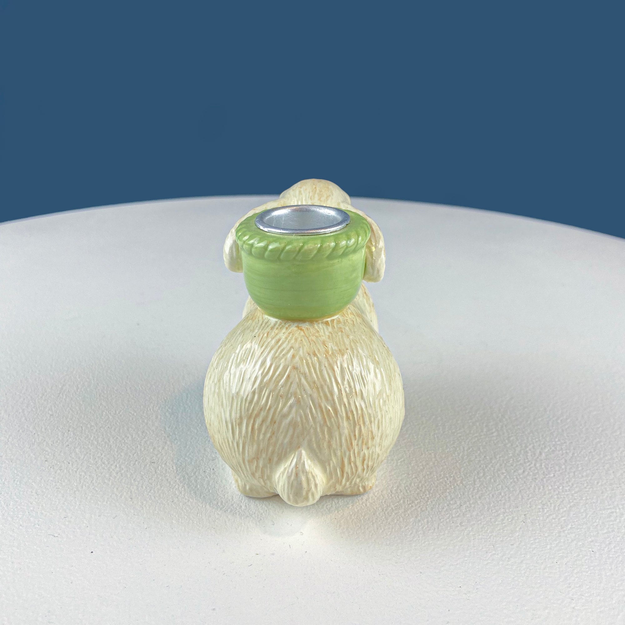 Cute Bunny Candle Holder. Beige Hallmark Rabbit Candle Holder. Easter or Spring Celebration. Dining Room Table Decor.  Modern Farmhouse.