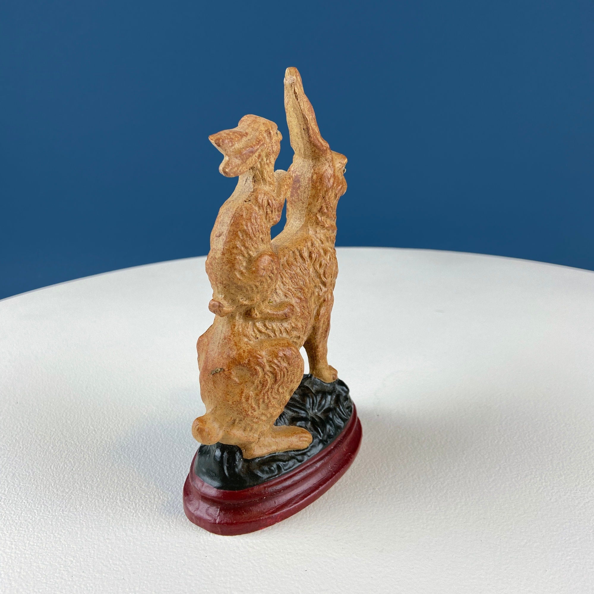 Brown Mom Bunny Figurine Carrying Baby Rabbit on her Back. Cute Rustic Ceramic Easter Decor. Spring Celebration. Modern Farmhouse.