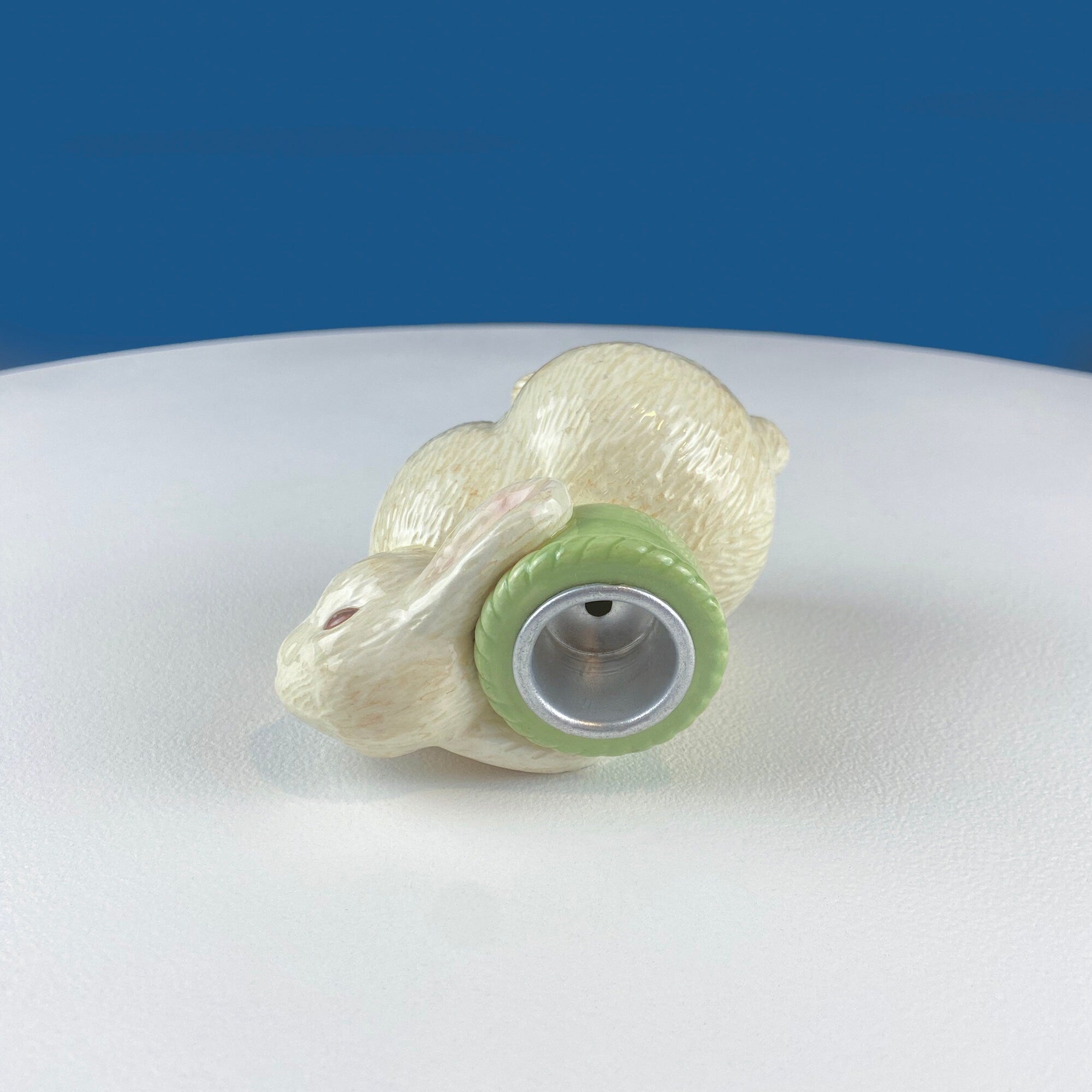 Cute Bunny Candle Holder. Beige Hallmark Rabbit Candle Holder. Easter or Spring Celebration. Dining Room Table Decor.  Modern Farmhouse.