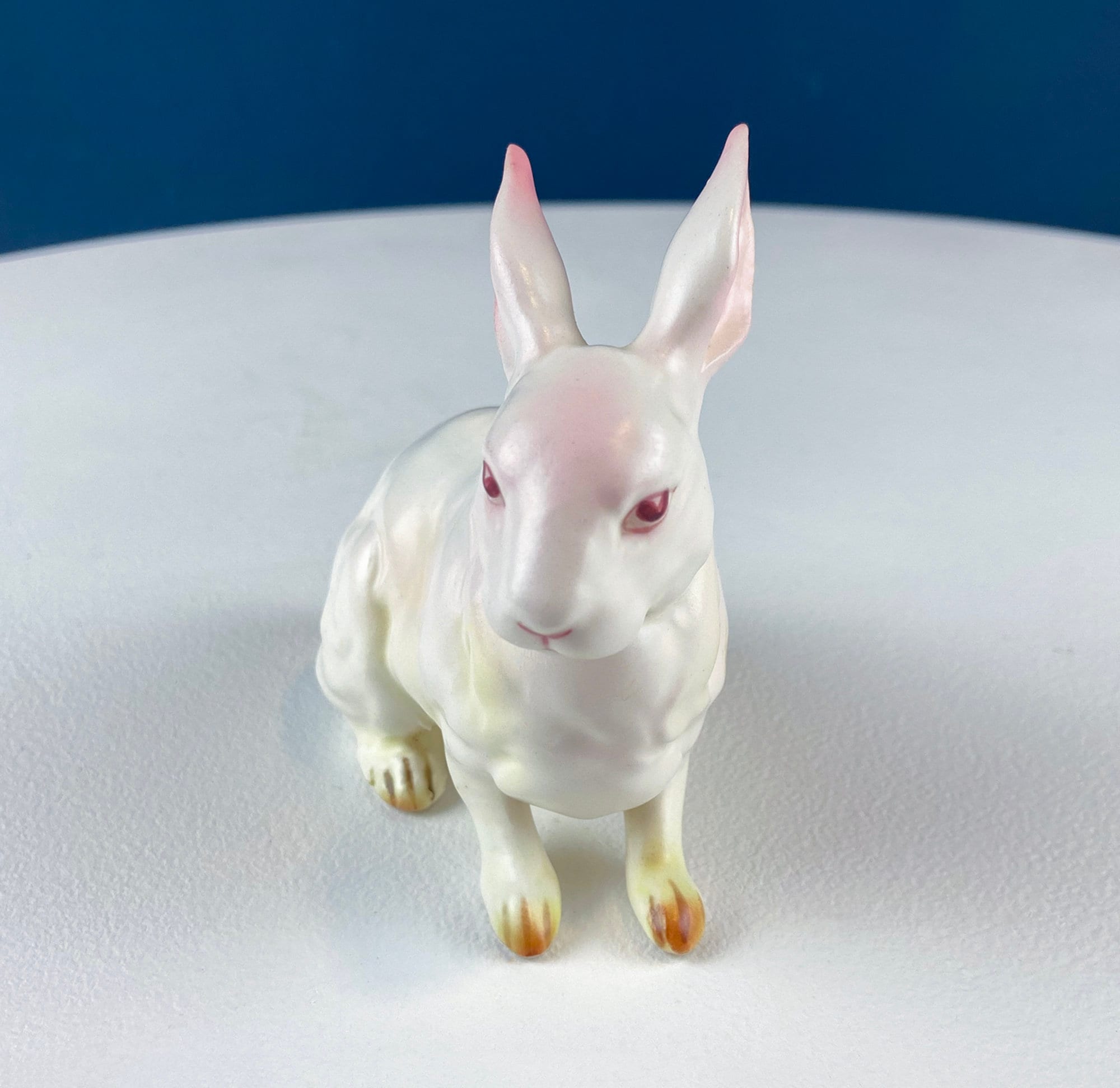 Vintage Lefton Bunny Figurine. Small Porcelain Sitting Rabbit. Hand-Painted Bunny. Easter/Spring Celebration. Collectible Table Decor.