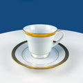 Noritake Queen’s Gold Tea Cup & Saucer – White with Gold Rim