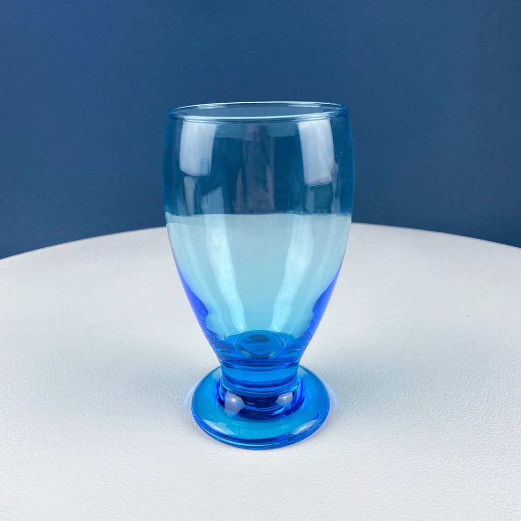 Topaz Blue Footed Stemmed Juice Glasses – Set of 6