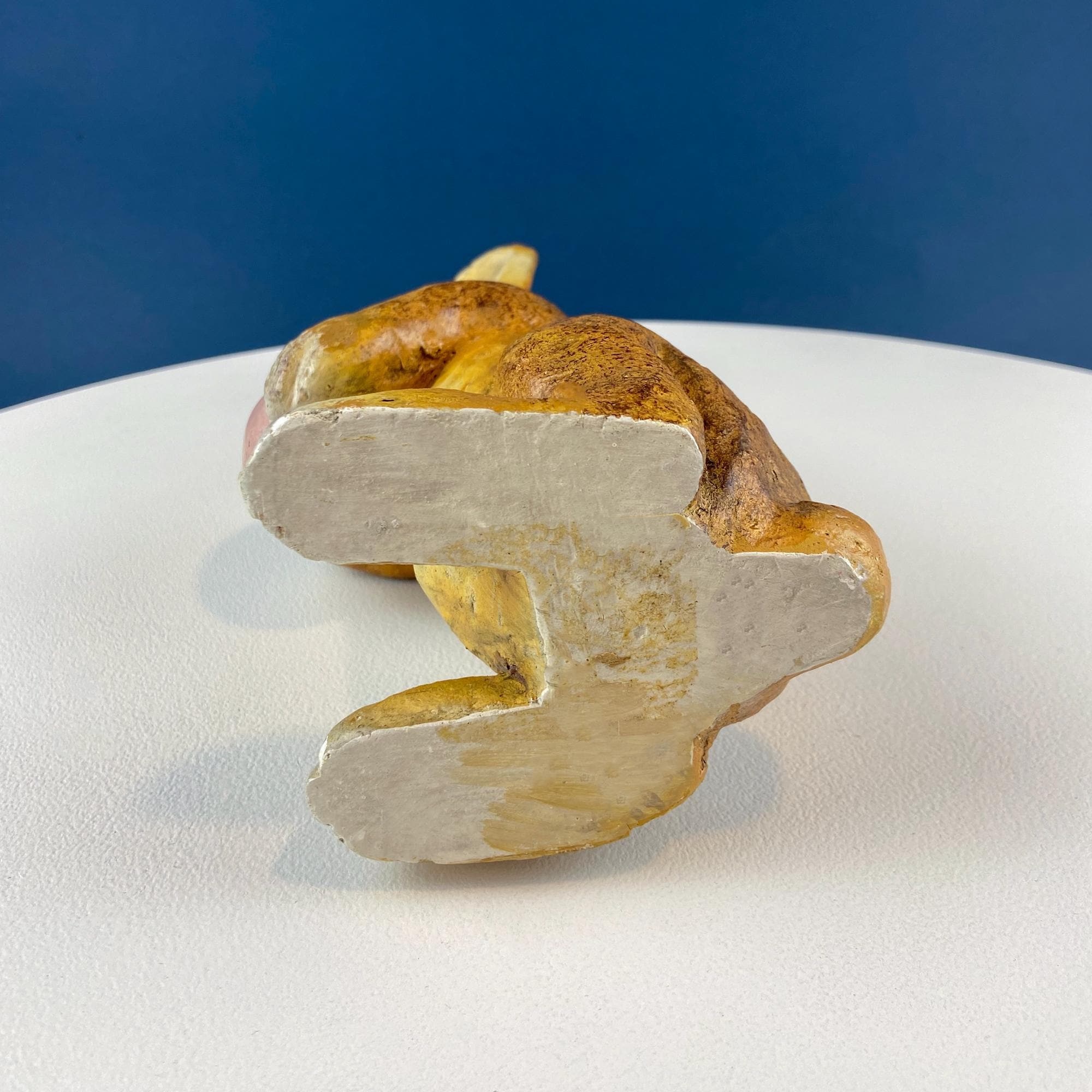 Vintage Rustic Brown Bunny with Pink Egg Figurine. Easter Display. Spring Celebration. Modern Farmhouse. Kids Room. Dining Table Room Decor.