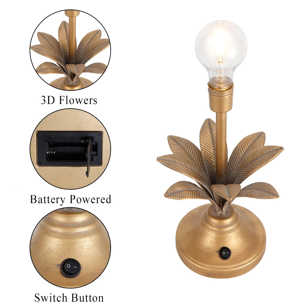 13''H Vintage Decorative Table Lamp (Antique Gold)