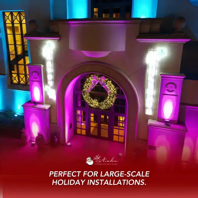 Yuletide Wreath with Warm White Lights -Silver and Gold