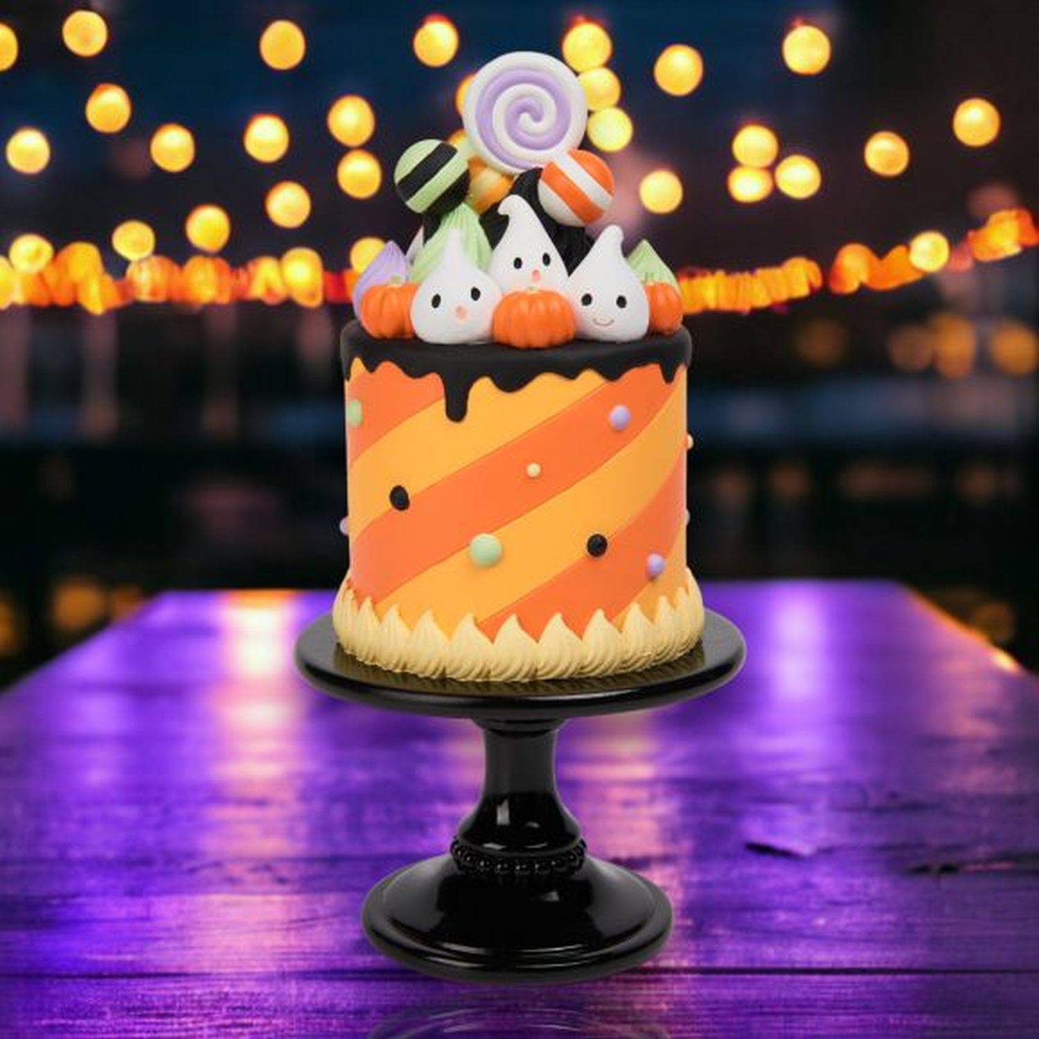 Halloween Carnival Orange Cake Decor, 12 Inches