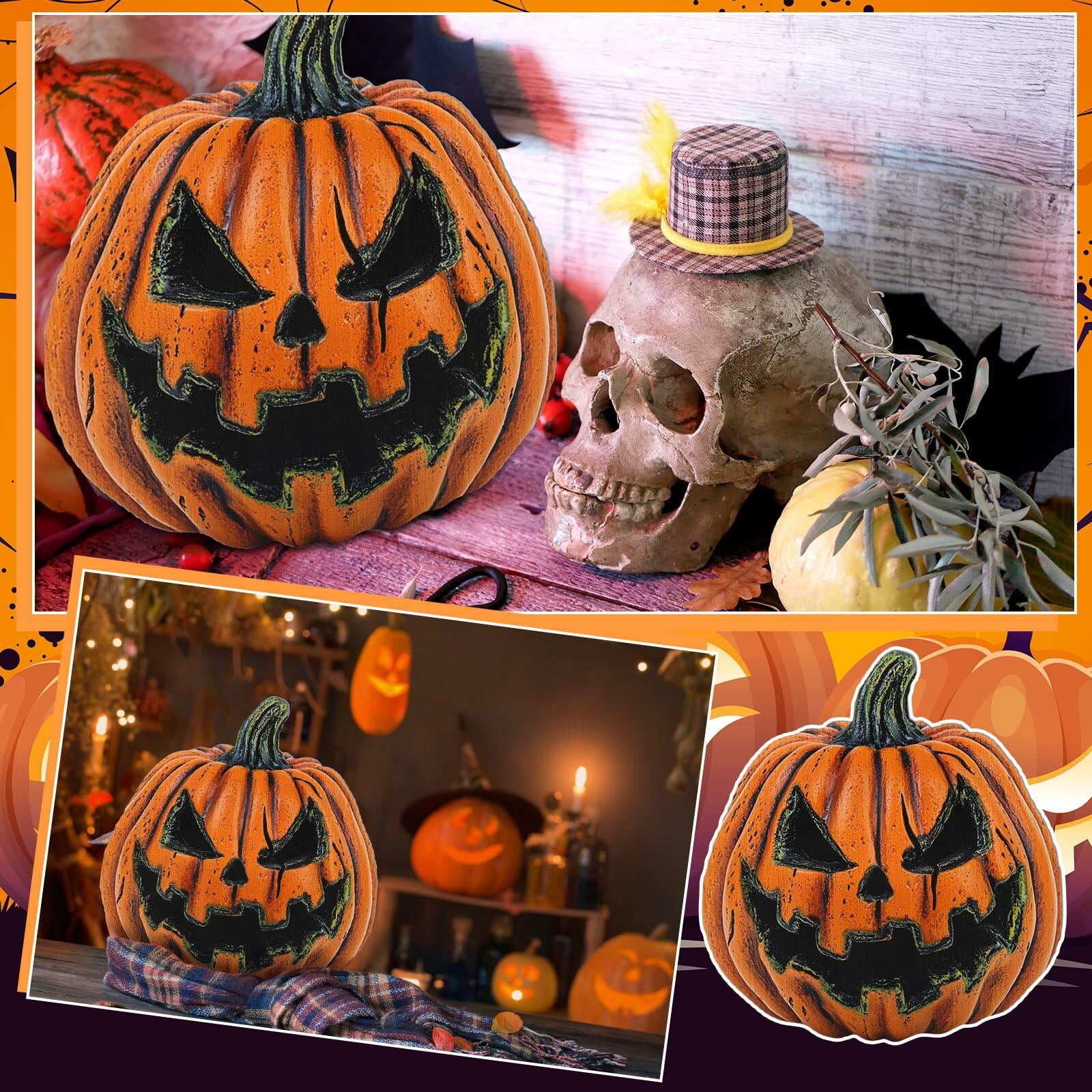 Bucherry 10 Vintage Halloween Jack-o’-Lantern Pumpkin Cutout Standups Decor