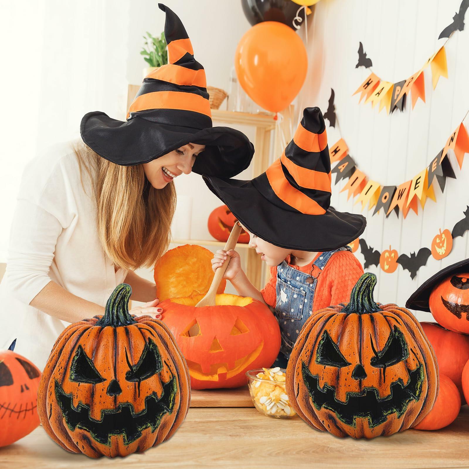 Bucherry 10 Vintage Halloween Jack-o’-Lantern Pumpkin Cutout Standups Decor