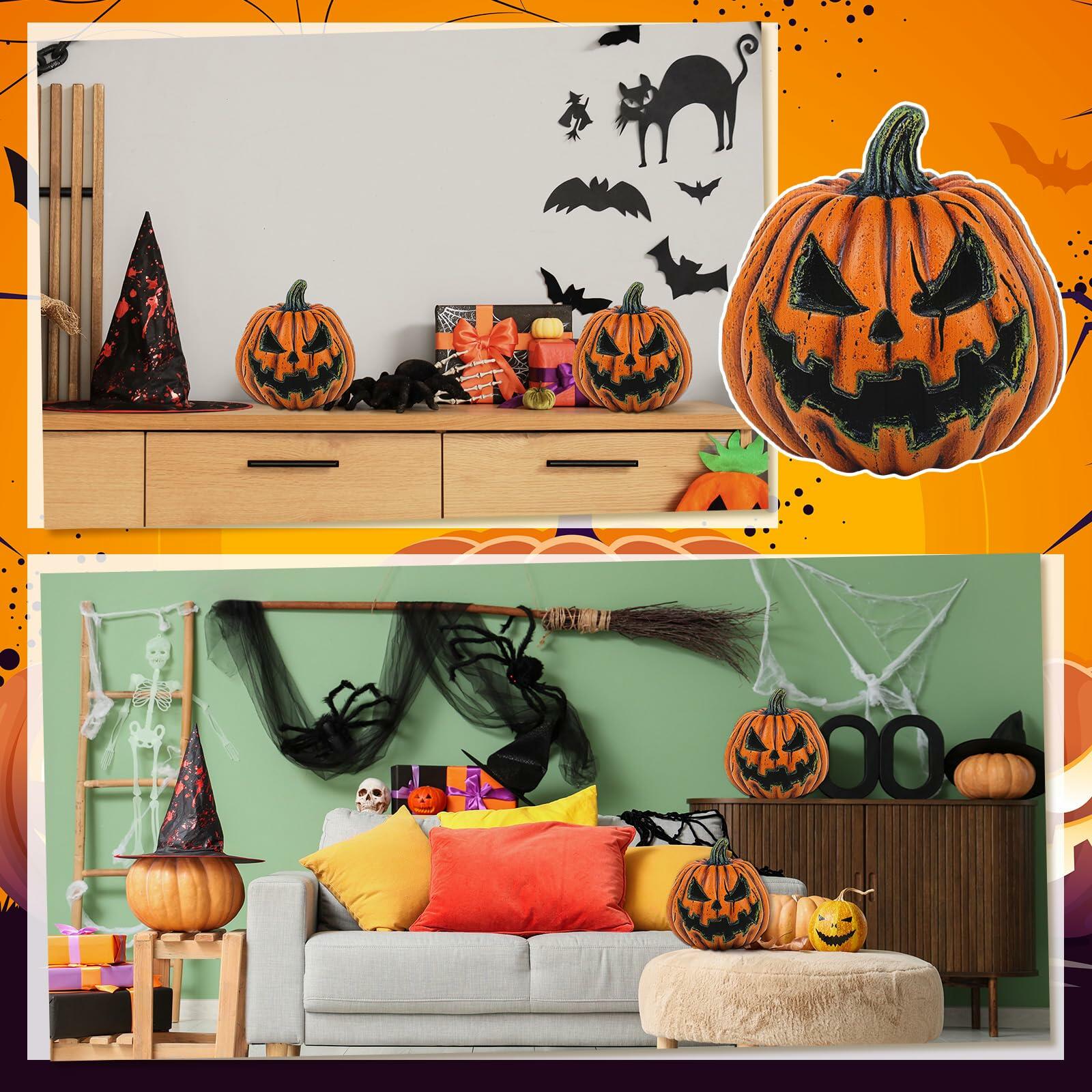 Bucherry 10 Vintage Halloween Jack-o’-Lantern Pumpkin Cutout Standups Decor