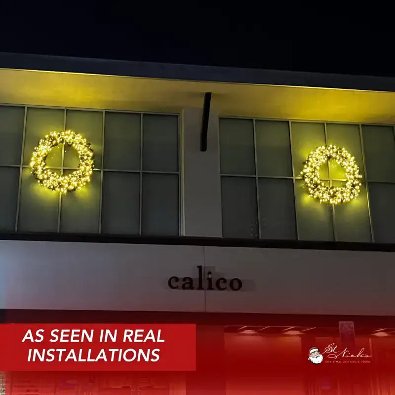 Yuletide Wreath with Warm White Lights -Silver and Gold