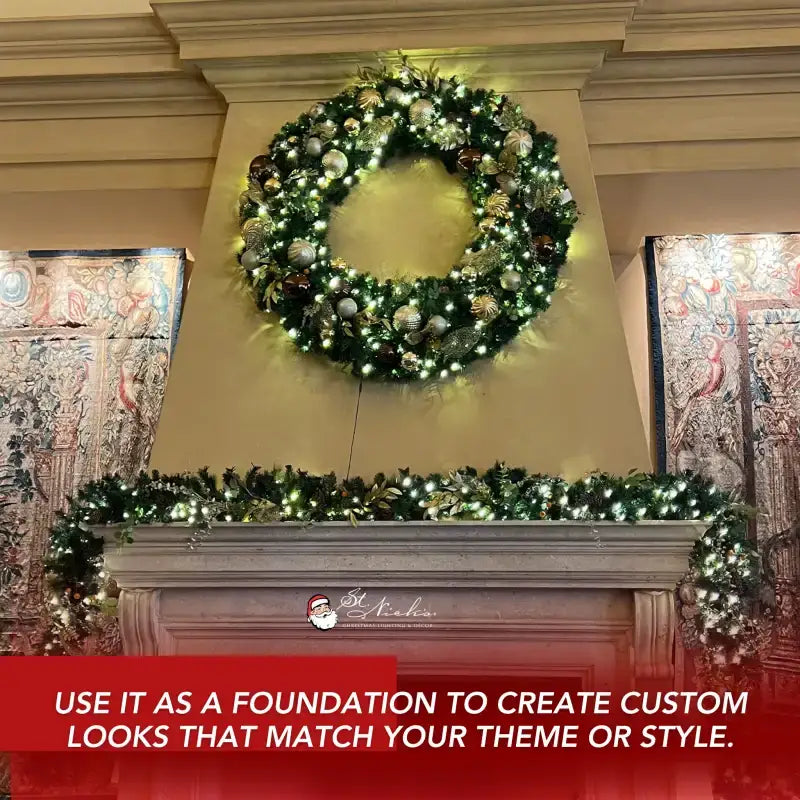 Yuletide Wreath with Warm White Lights