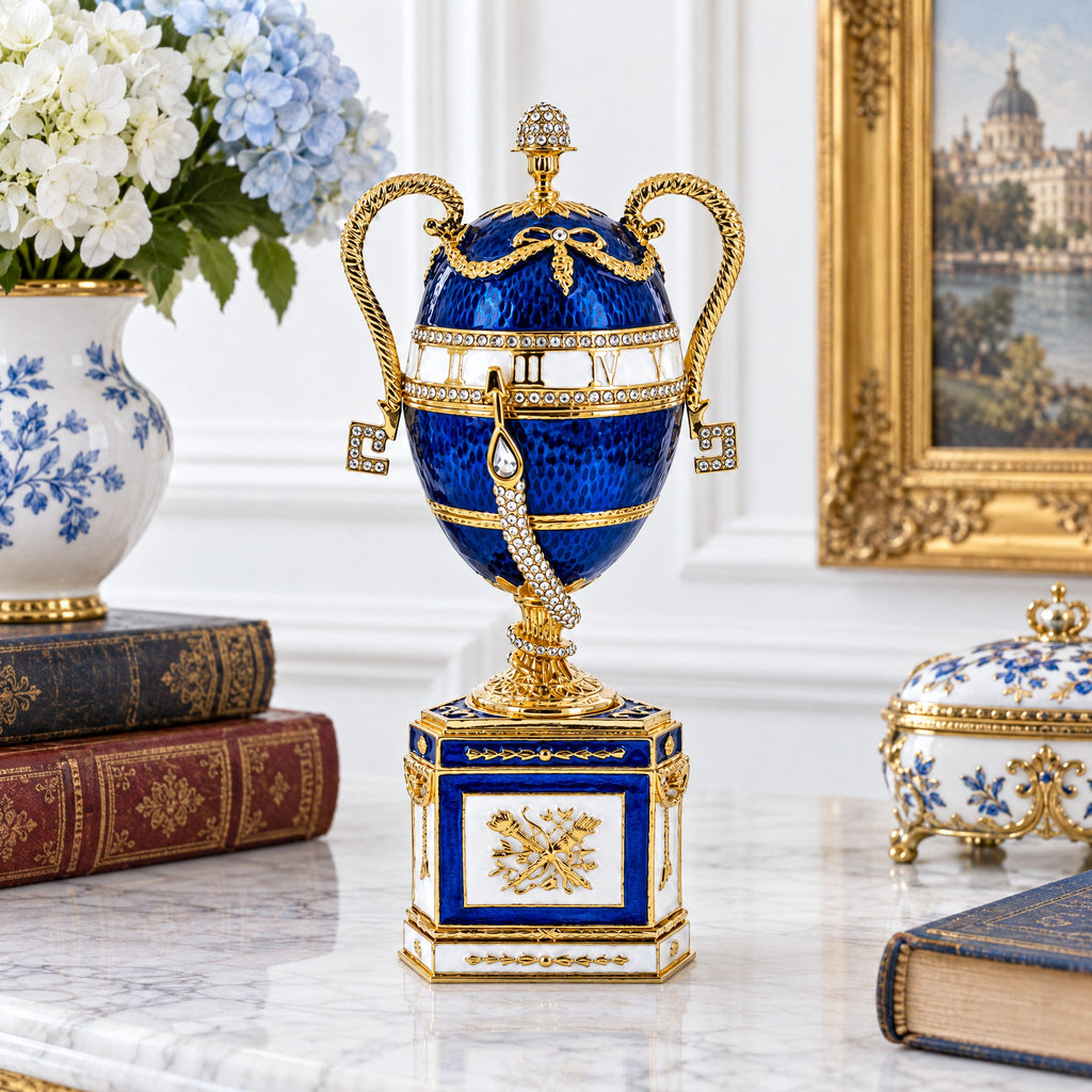 1895 Blue Serpent Clock Musical Royal Imperial Easter Egg