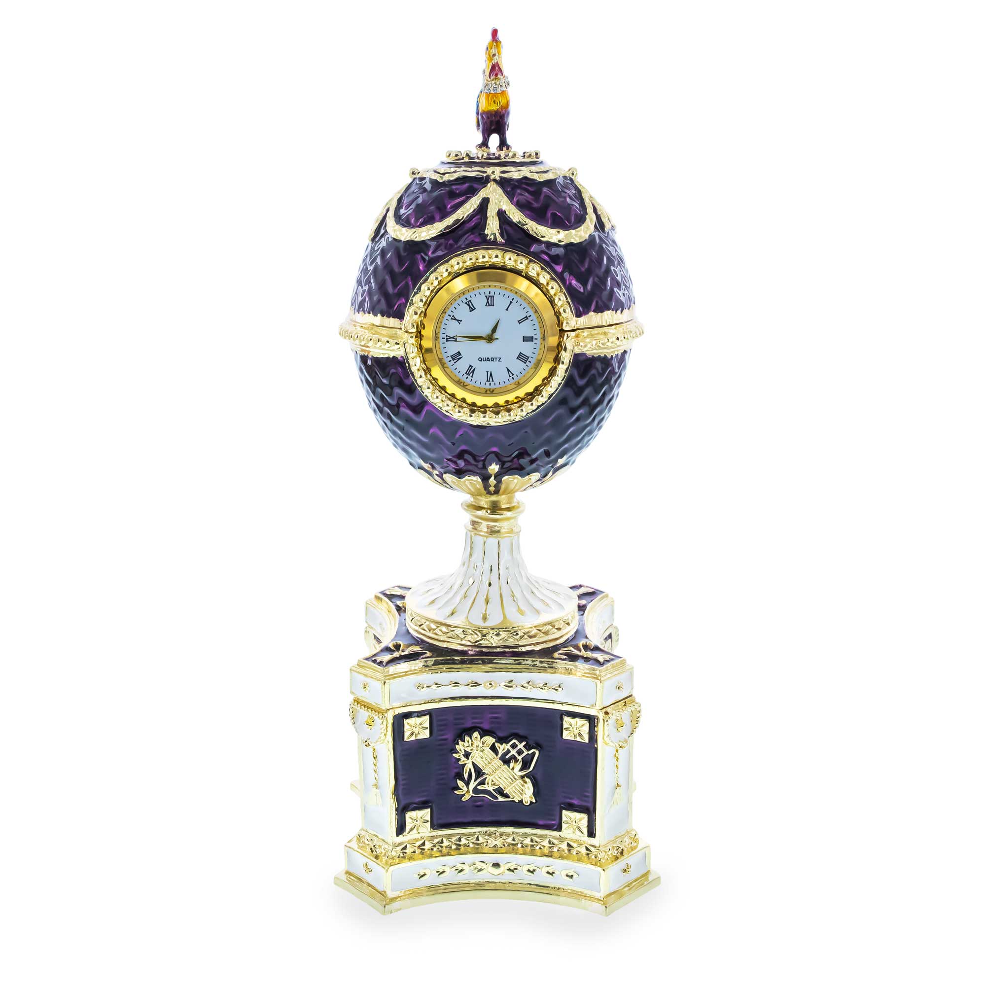 1904 Kelch Chanticleer Royal Imperial Musical Easter Egg in Purple Enamel
