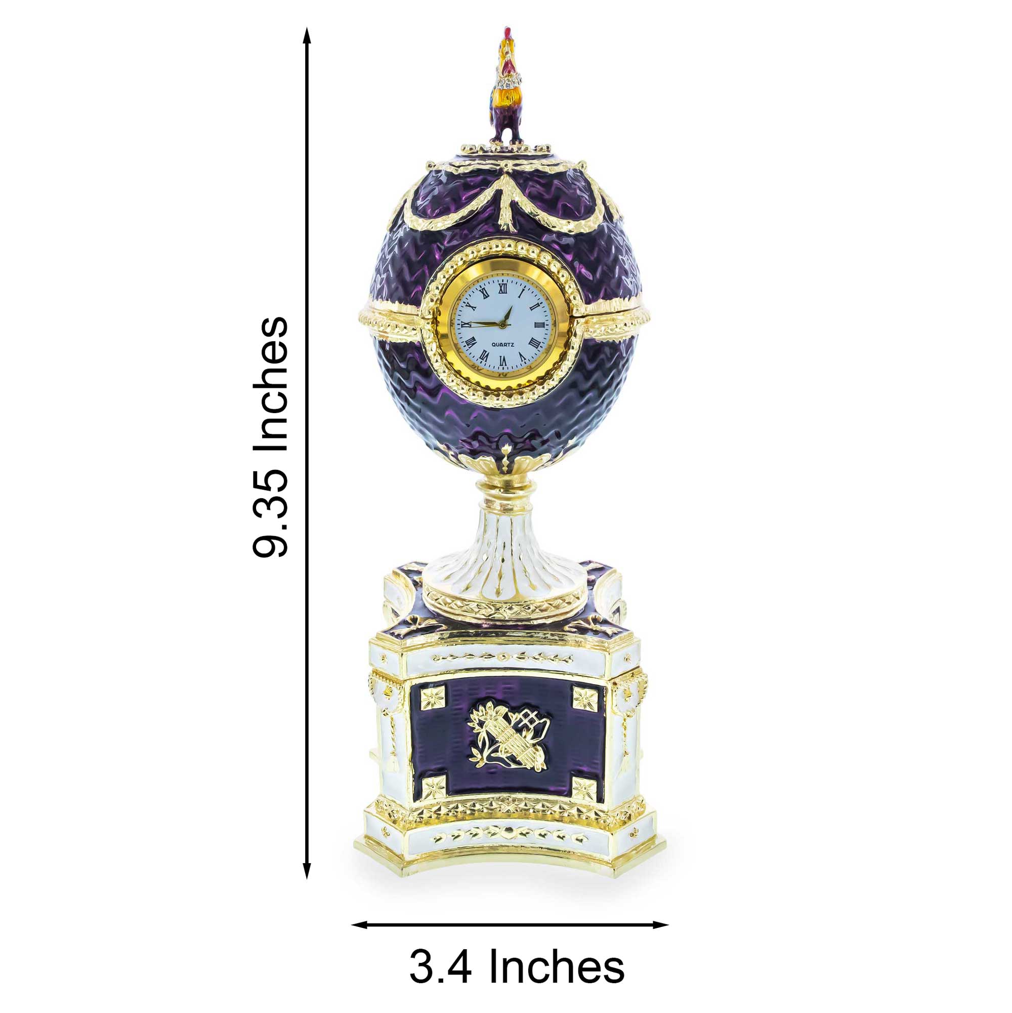 1904 Kelch Chanticleer Royal Imperial Musical Easter Egg in Purple Enamel