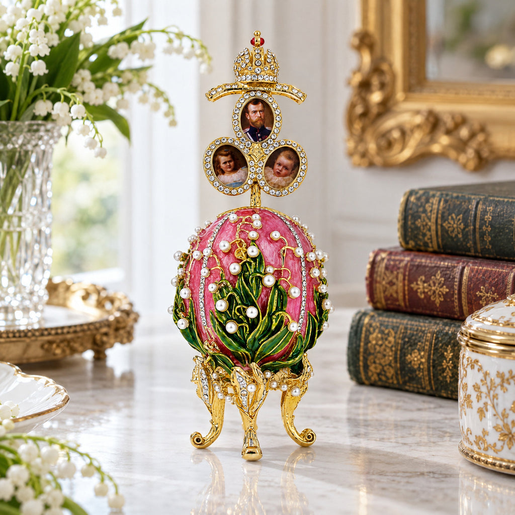 1898 Lilies of the Valley Musical Royal Imperial Easter Egg 6.3 Inches