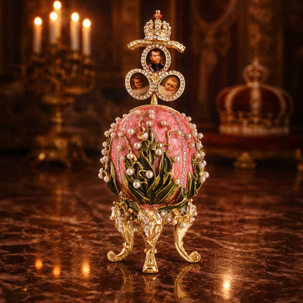 1898 Lilies of the Valley Musical Royal Imperial Easter Egg 6.3 Inches