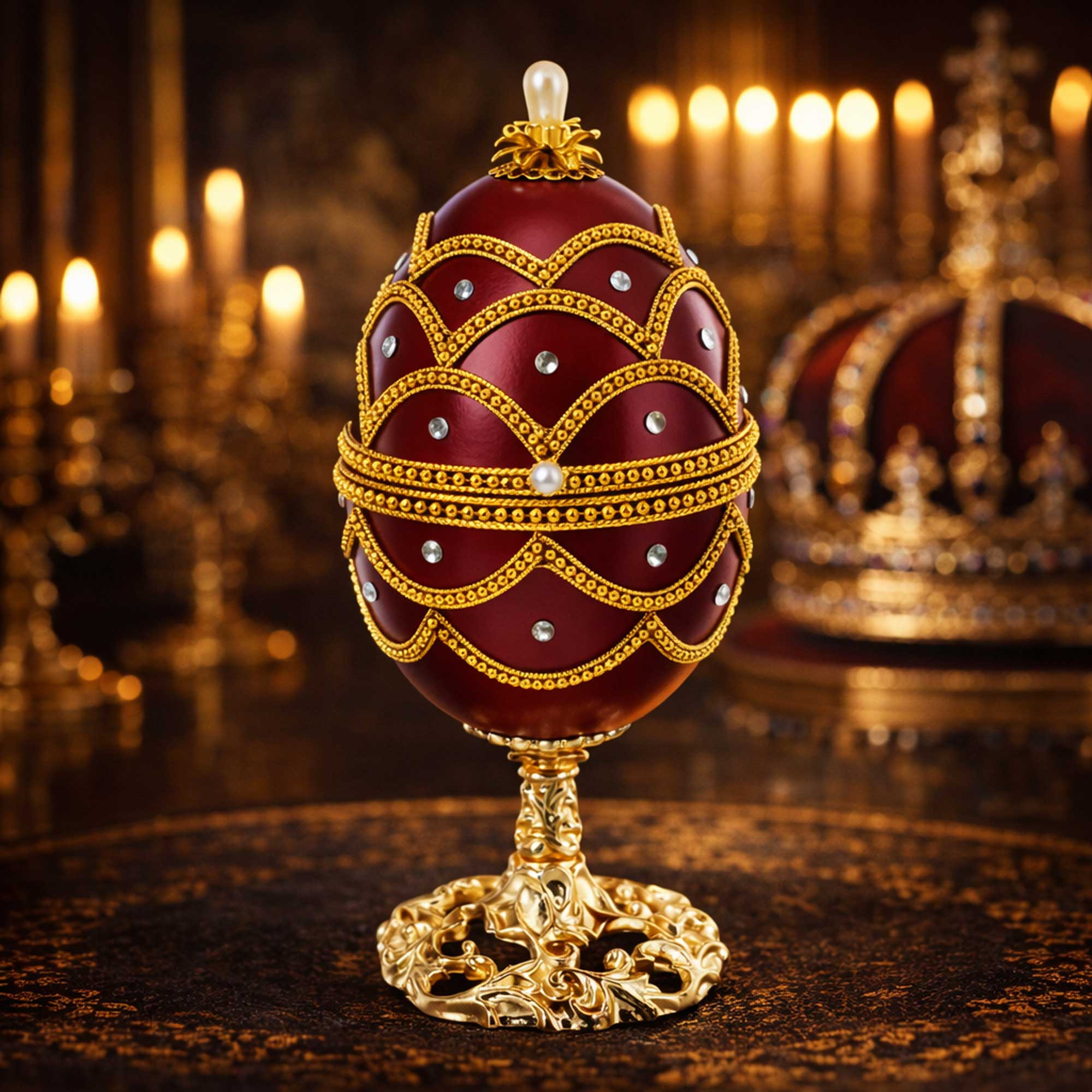 Real Eggshell Royal Inspired Musical Easter Egg 5.4 Inches