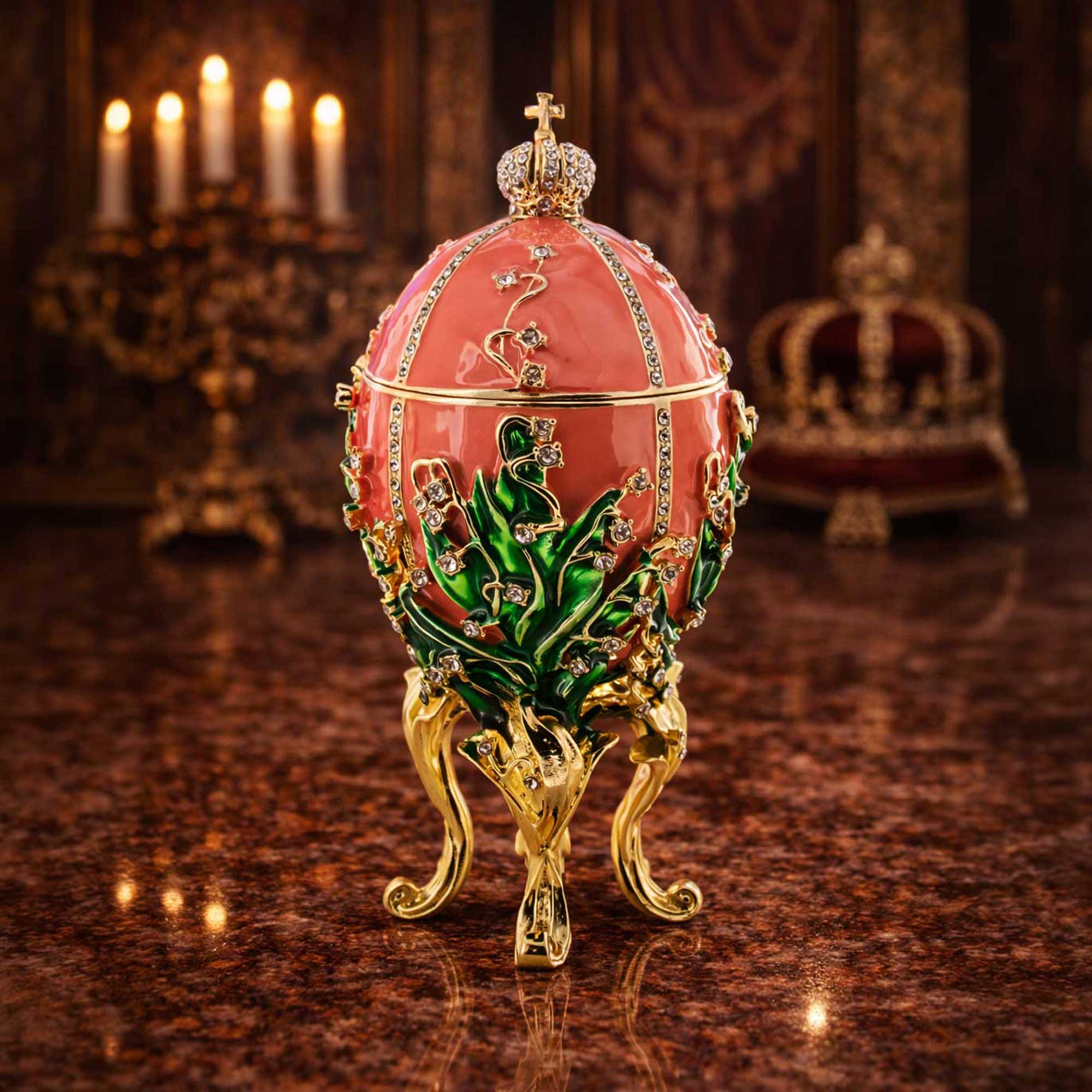 1898 Lilies of the Valley Royal Imperial Easter Egg 6.25 Inches