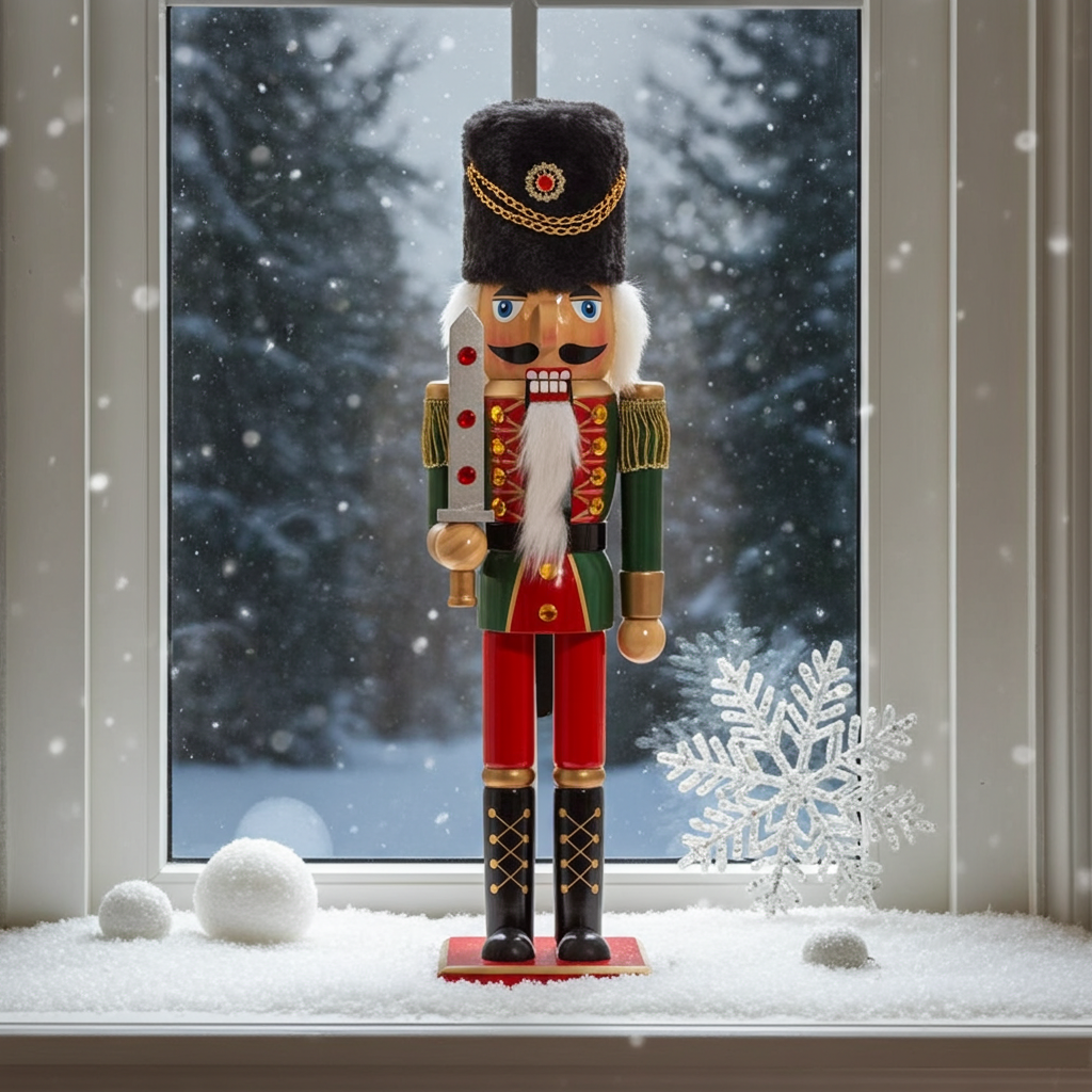15 Inch Soldier Nutcracker - Red Base - Sword