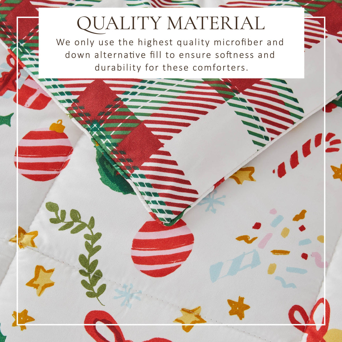 Reversible Christmas Comforter and Sham Set - Holiday / Lodge Odette Collection