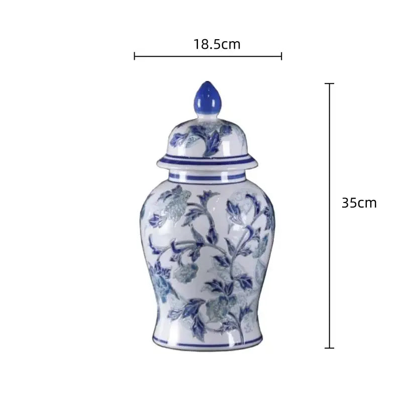 Vintage blue & white porcelain ceramic vase living room decor