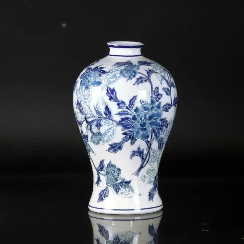 Vintage blue & white porcelain ceramic vase living room decor