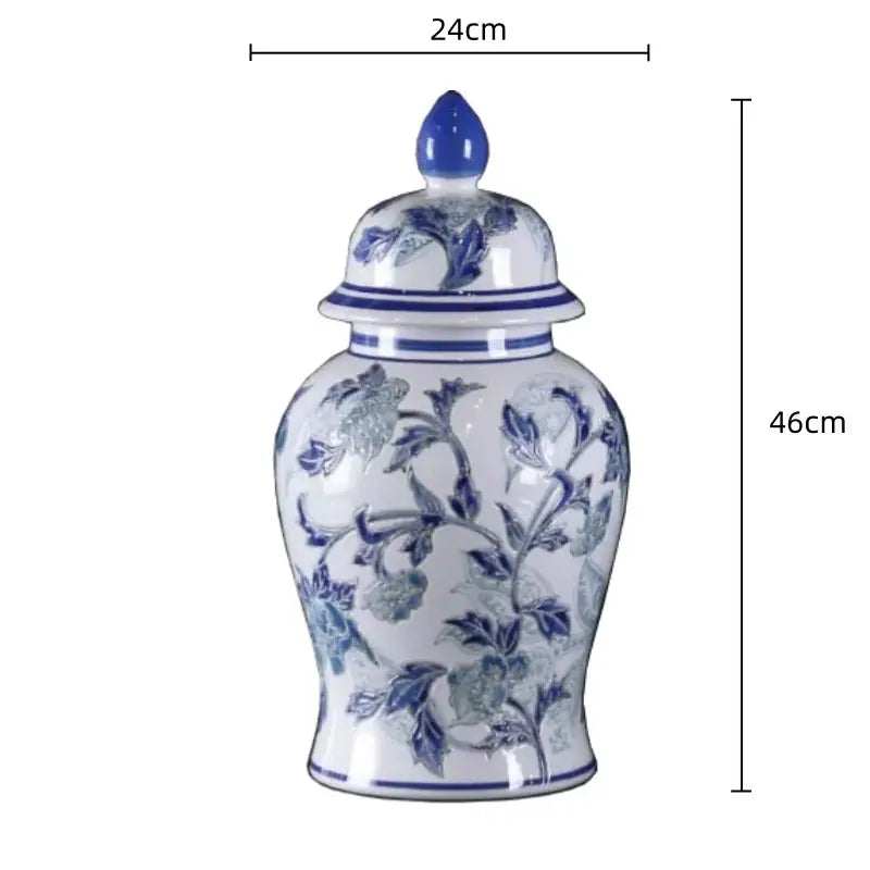 Vintage blue & white porcelain ceramic vase living room decor