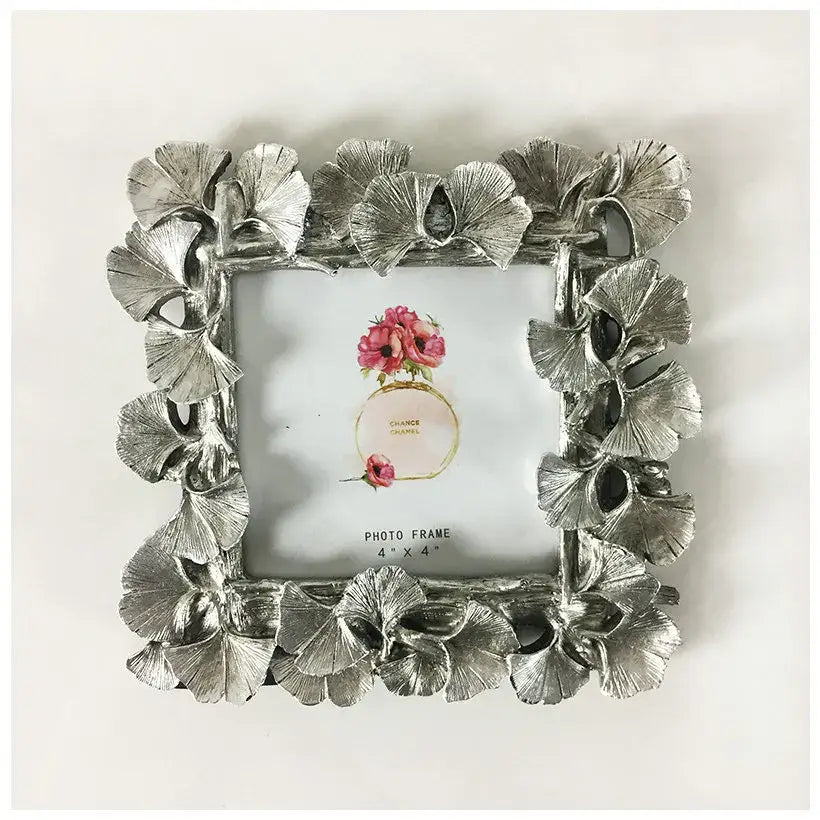 Vintage golden ginkgo leaf photo frame living room decor