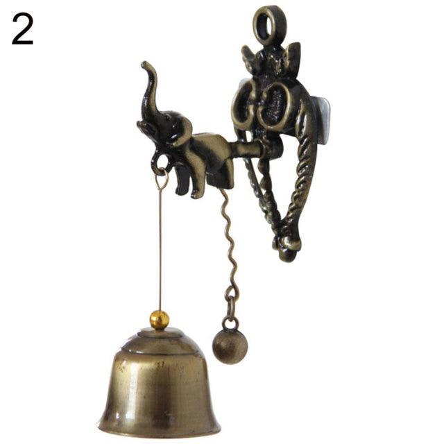 Vintage Bronze Door Bell — Horse, Elephant & Owl Motifs