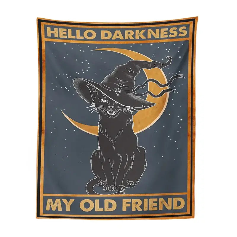 Vintage moon cat tarot tapestry bedroom wall decor