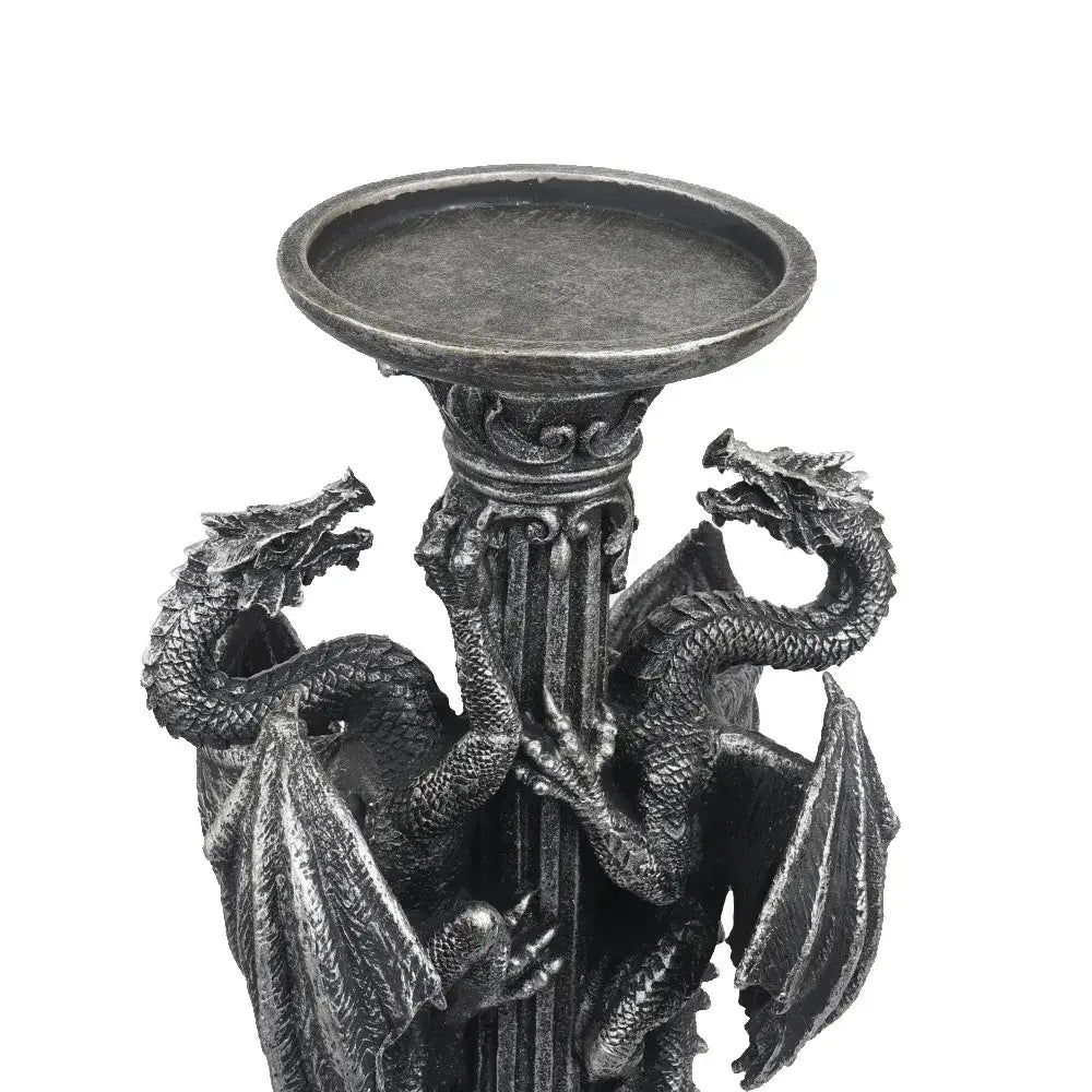 Vintage silver dragon candlestick sculptures dining room decor