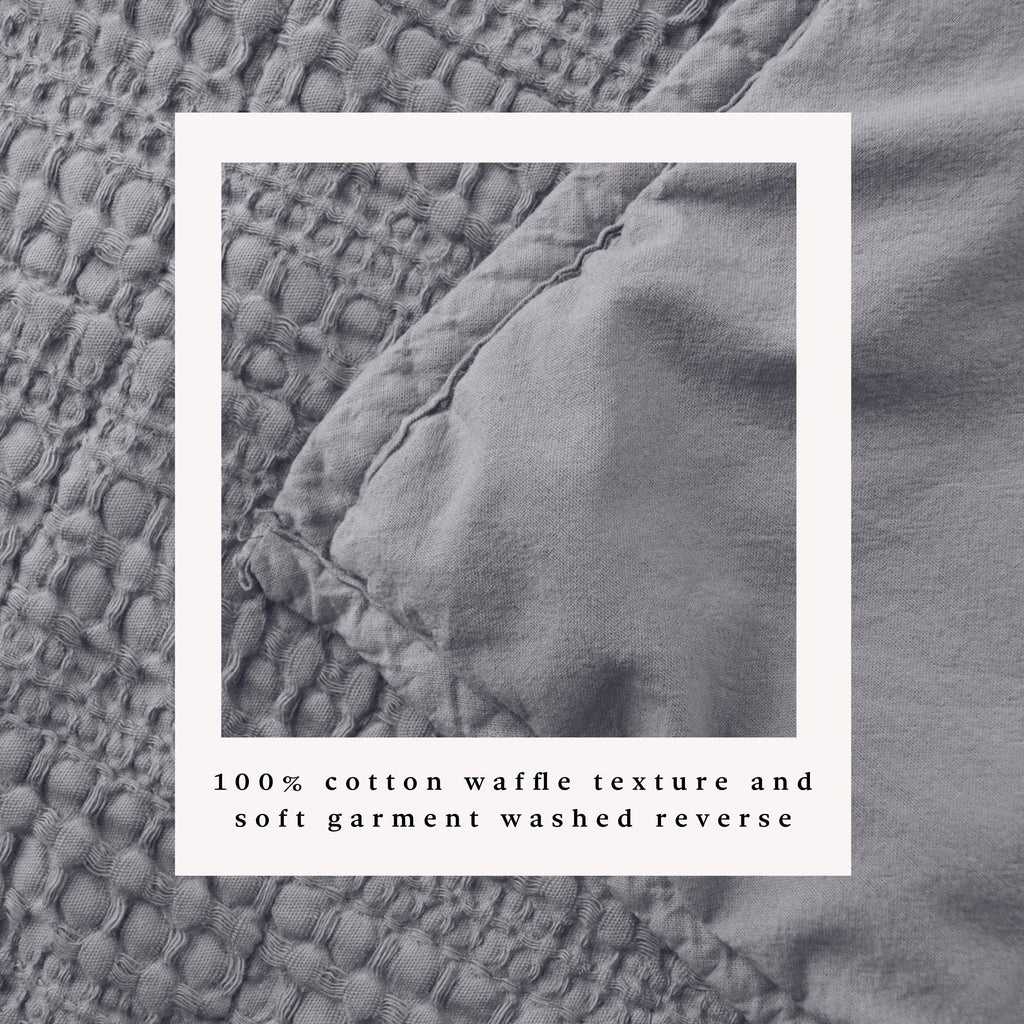 100% Cotton Honeycomb Waffle Garment Washed Quilt Set - Genevieve Collection